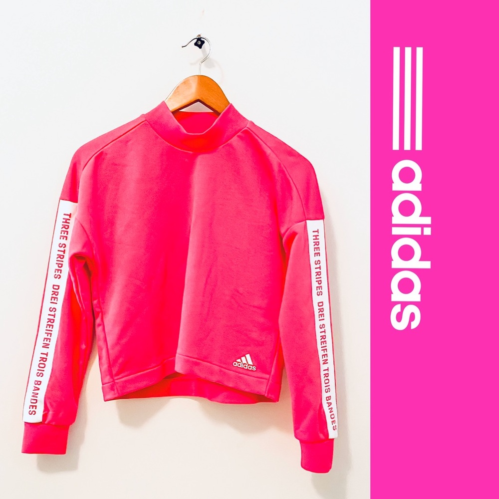 🛍Adidas Three Stripes Mock Neck Sweater
